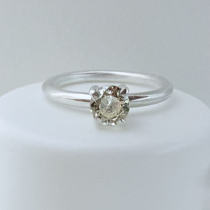 Champagne diamond solitaire