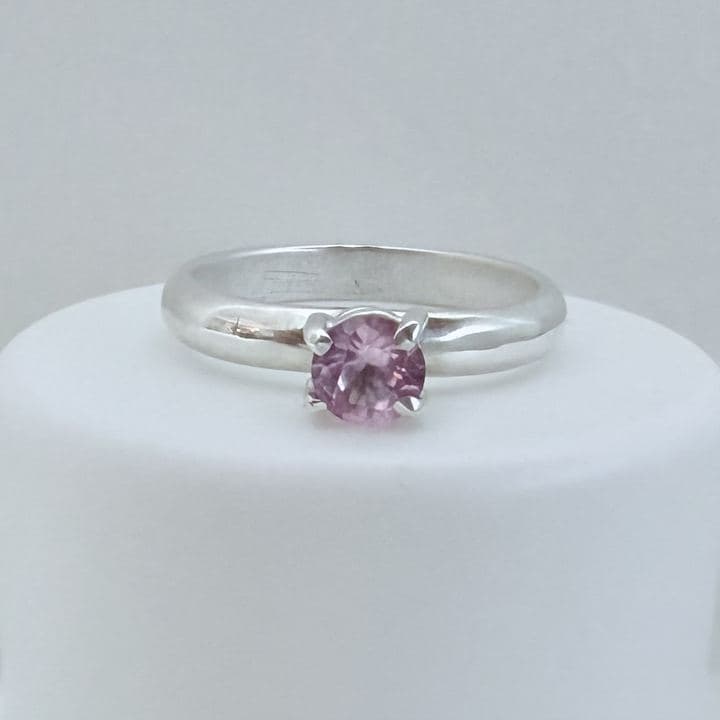 Blush sapphire solitaire